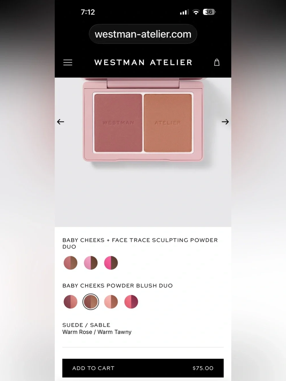 Westman Atelier Baby Cheeks Powder Blush Duo — Suede l Sable